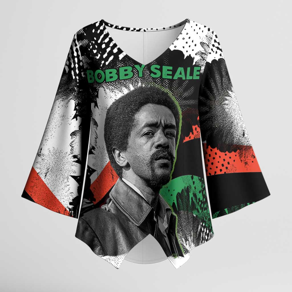 Bobby Seale Kimono Sleeve Blouse Black Panther Artwork Solidarity Quote Revolutionary Civil Rights Tribute - Wonder Print Shop