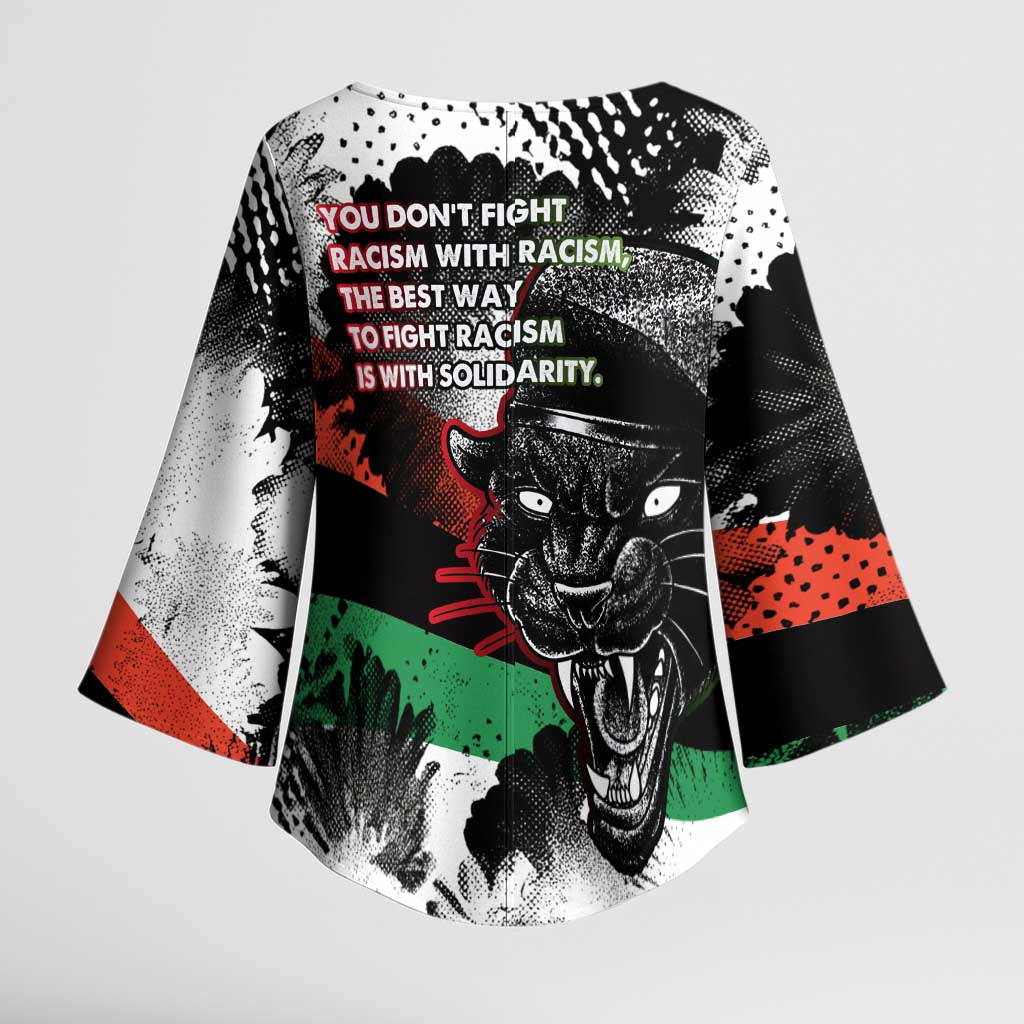 Bobby Seale Kimono Sleeve Blouse Black Panther Artwork Solidarity Quote Revolutionary Civil Rights Tribute - Wonder Print Shop