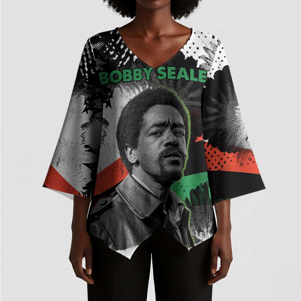 Bobby Seale Kimono Sleeve Blouse Black Panther Artwork Solidarity Quote Revolutionary Civil Rights Tribute - Wonder Print Shop