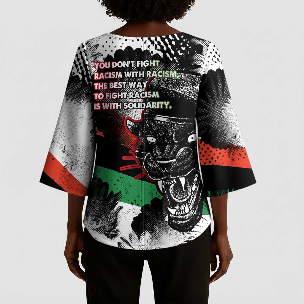 Bobby Seale Kimono Sleeve Blouse Black Panther Artwork Solidarity Quote Revolutionary Civil Rights Tribute - Wonder Print Shop