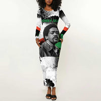 Bobby Seale Long Sleeve Bodycon Dress Black Panther Artwork Solidarity Quote Revolutionary Civil Rights Tribute - Wonder Print Shop