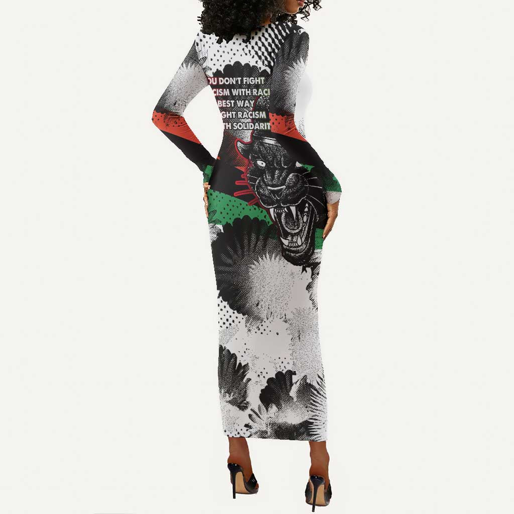 Bobby Seale Long Sleeve Bodycon Dress Black Panther Artwork Solidarity Quote Revolutionary Civil Rights Tribute - Wonder Print Shop