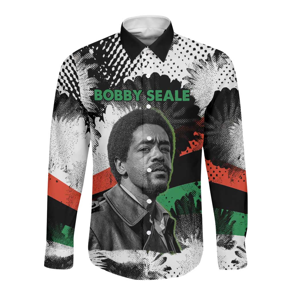 Bobby Seale Long Sleeve Button Shirt Black Panther Artwork Solidarity Quote Revolutionary Civil Rights Tribute - Wonder Print Shop
