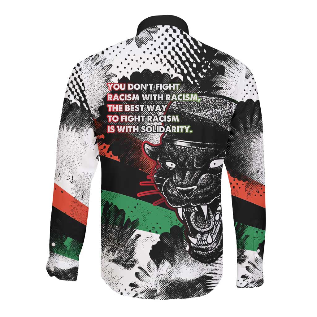 Bobby Seale Long Sleeve Button Shirt Black Panther Artwork Solidarity Quote Revolutionary Civil Rights Tribute - Wonder Print Shop