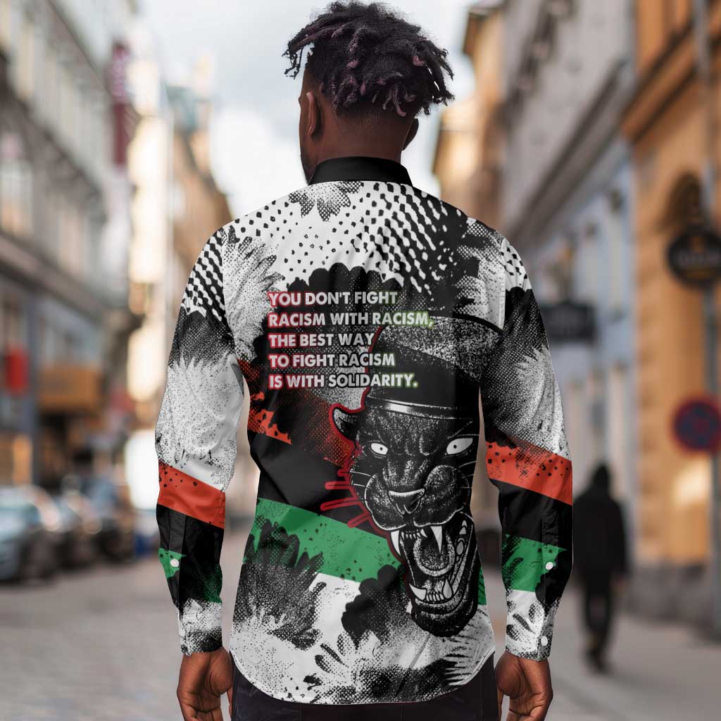 Bobby Seale Long Sleeve Button Shirt Black Panther Artwork Solidarity Quote Revolutionary Civil Rights Tribute - Wonder Print Shop
