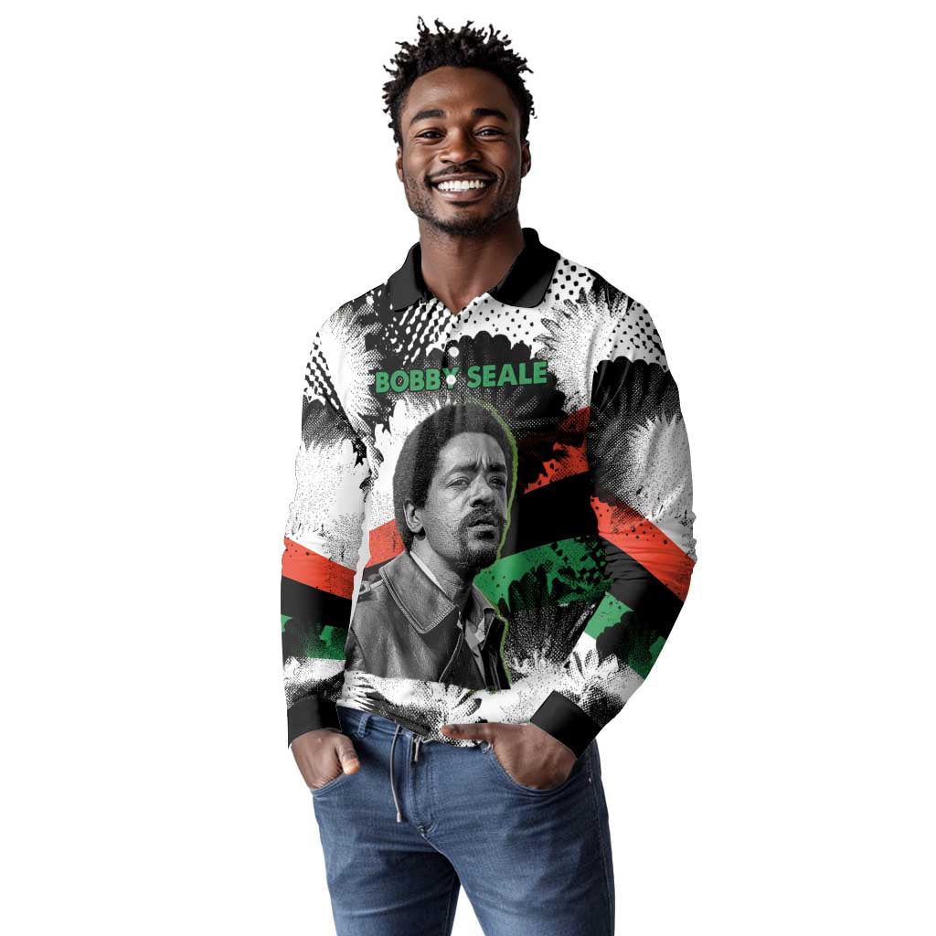 Bobby Seale Long Sleeve Polo Shirt Black Panther Artwork Solidarity Quote Revolutionary Civil Rights Tribute - Wonder Print Shop