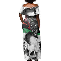 Bobby Seale Off Shoulder Maxi Dress Black Panther Artwork Solidarity Quote Revolutionary Civil Rights Tribute - Wonder Print Shop