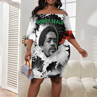 Bobby Seale Off Shoulder Short Dress Black Panther Artwork Solidarity Quote Revolutionary Civil Rights Tribute - Wonder Print Shop