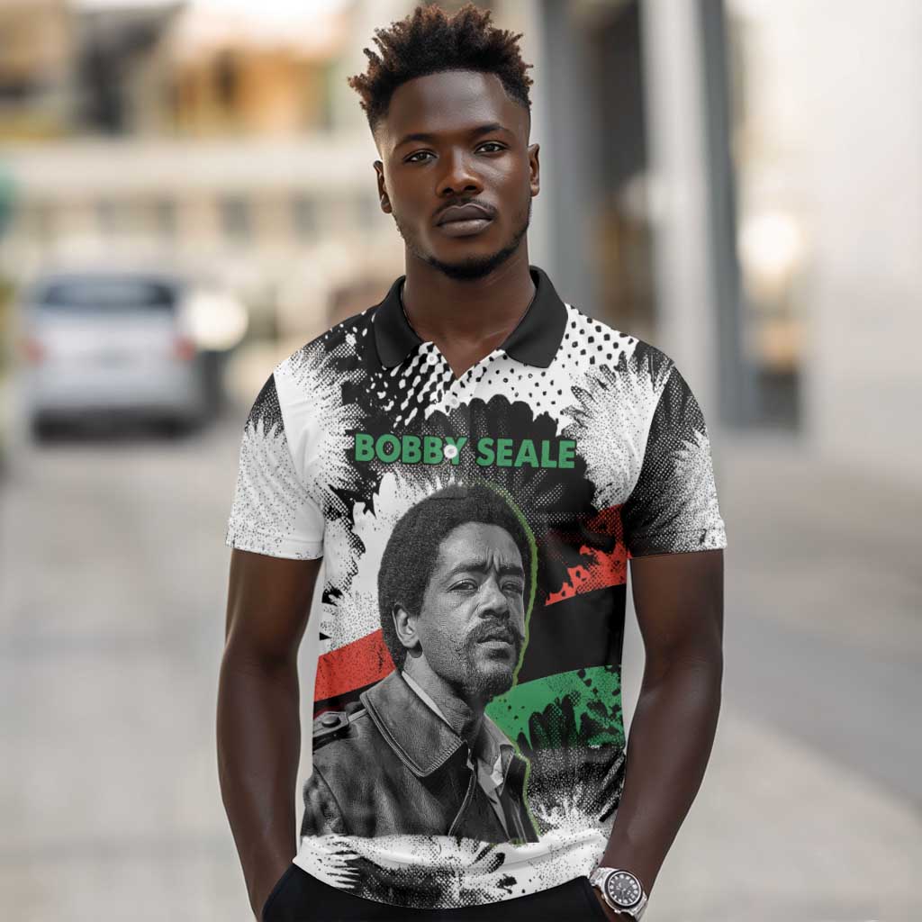 Bobby Seale Polo Shirt Black Panther Artwork Solidarity Quote Revolutionary Civil Rights Tribute - Wonder Print Shop