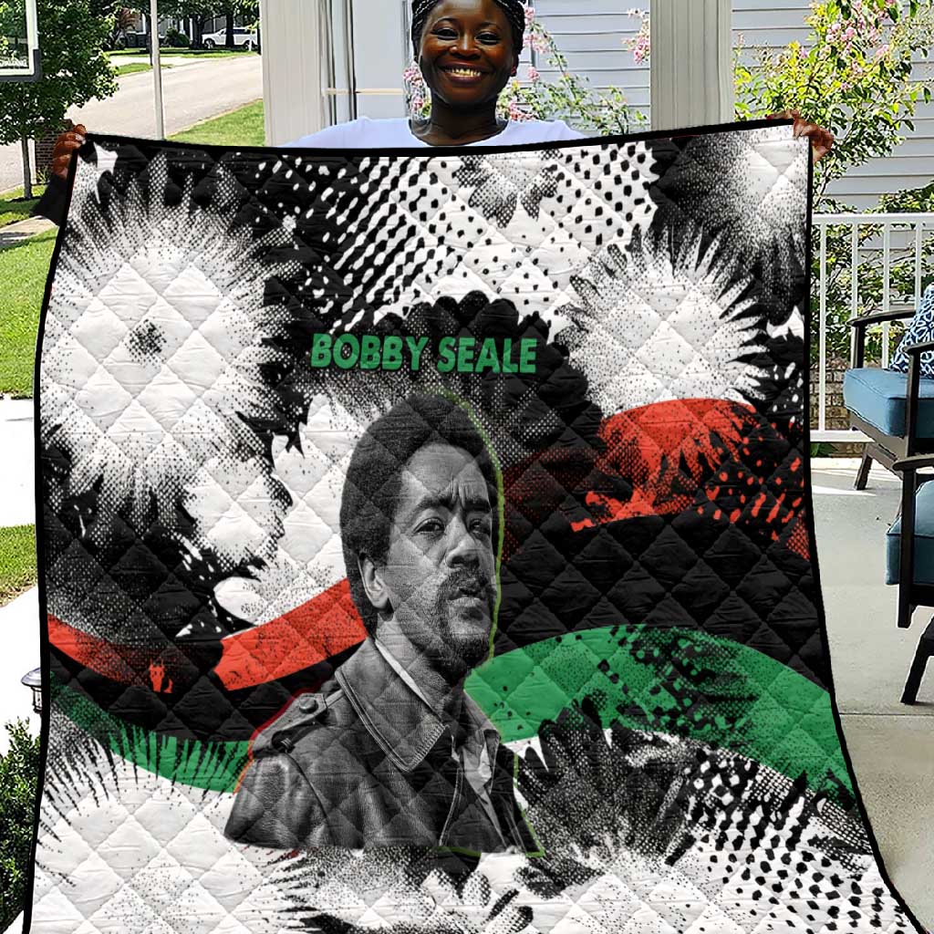 Bobby Seale Quilt Black Panther Artwork Solidarity Quote Revolutionary Civil Rights Tribute - Wonder Print Shop