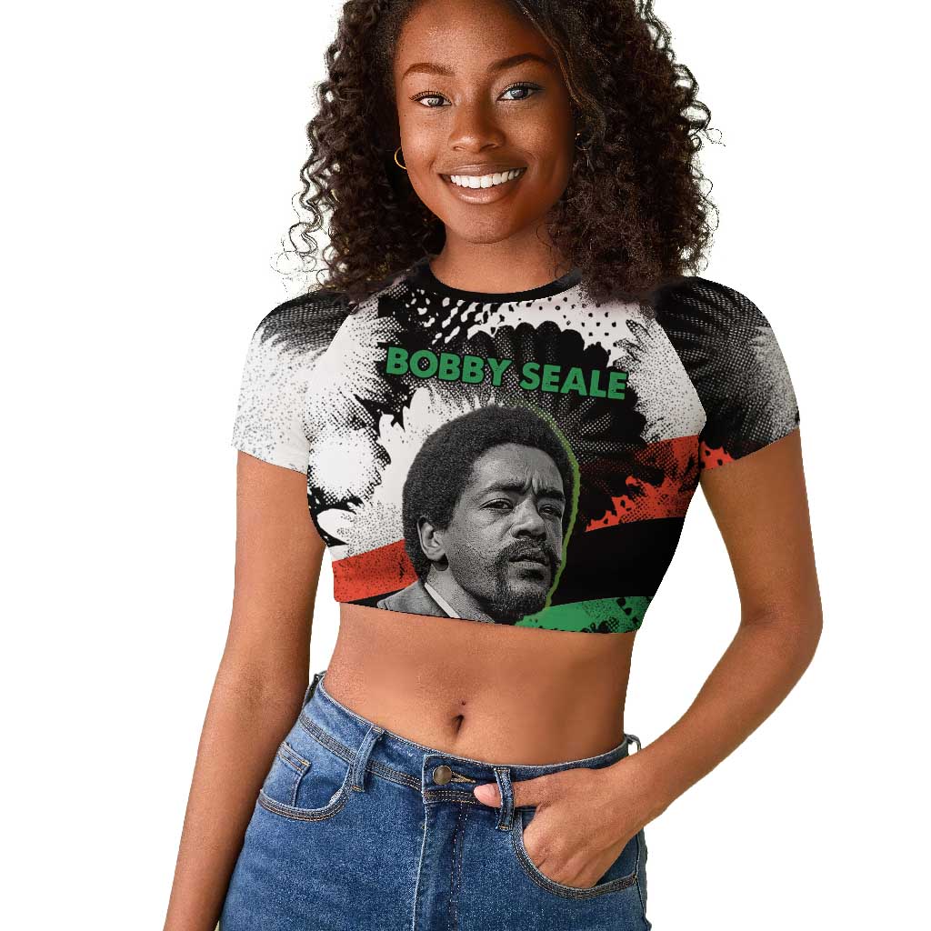 Bobby Seale Raglan Cropped T shirt Black Panther Artwork Solidarity Quote Revolutionary Civil Rights Tribute - Wonder Print Shop