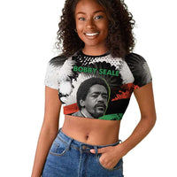 Bobby Seale Raglan Cropped T shirt Black Panther Artwork Solidarity Quote Revolutionary Civil Rights Tribute - Wonder Print Shop