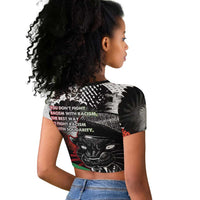 Bobby Seale Raglan Cropped T shirt Black Panther Artwork Solidarity Quote Revolutionary Civil Rights Tribute - Wonder Print Shop