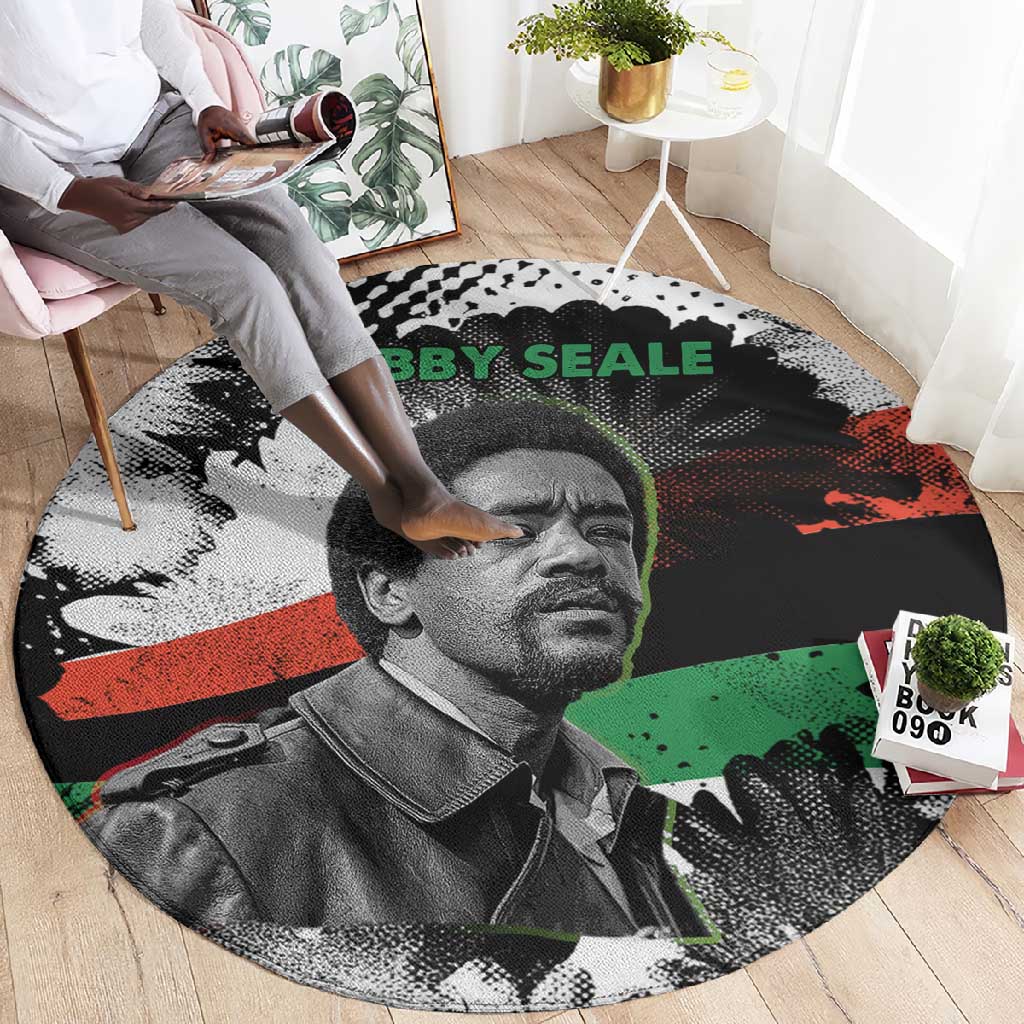 Bobby Seale Round Carpet Black Panther Artwork Solidarity Quote Revolutionary Civil Rights Tribute - Wonder Print Shop