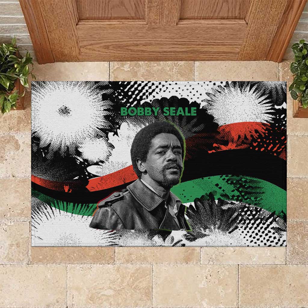 Bobby Seale Rubber Doormat Black Panther Artwork Solidarity Quote Revolutionary Civil Rights Tribute - Wonder Print Shop