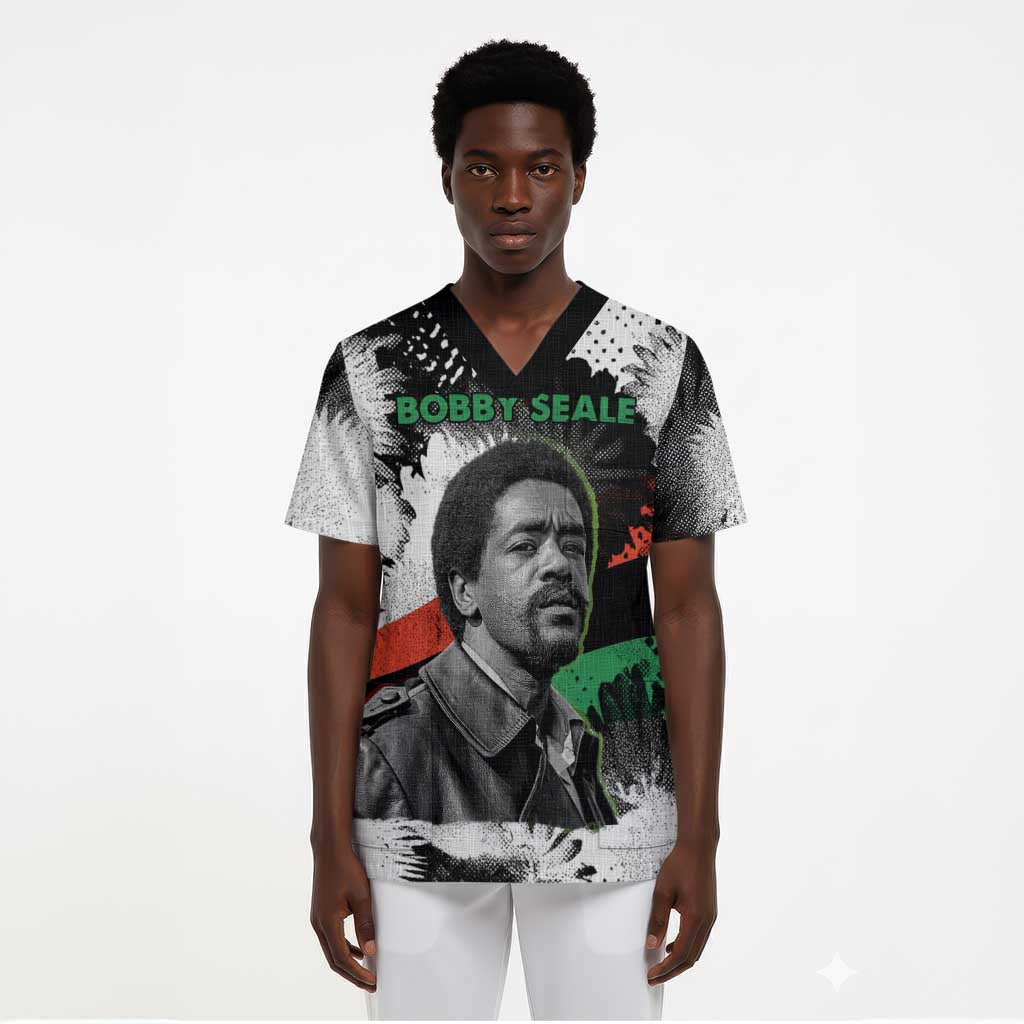 Bobby Seale Scrub Top Black Panther Artwork Solidarity Quote Revolutionary Civil Rights Tribute - Wonder Print Shop
