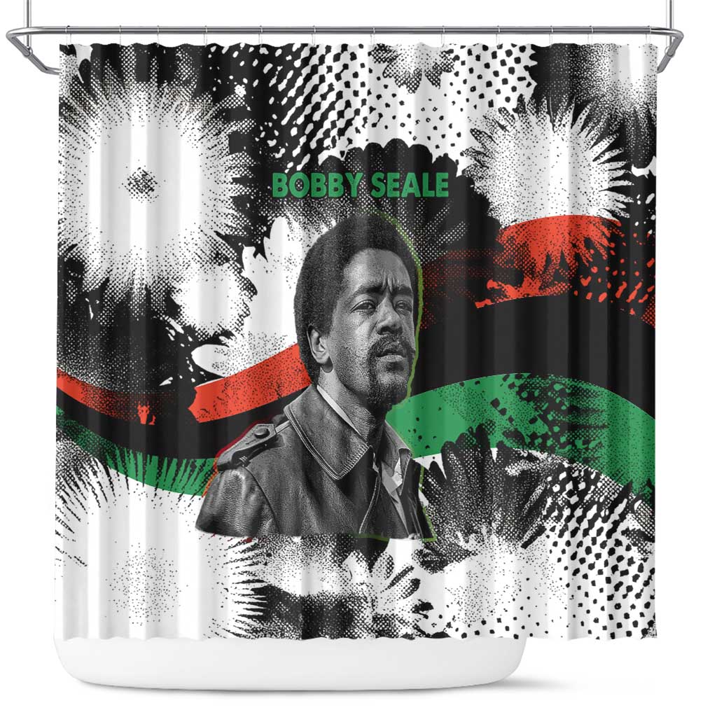Bobby Seale Shower Curtain Black Panther Artwork Solidarity Quote Revolutionary Civil Rights Tribute - Wonder Print Shop