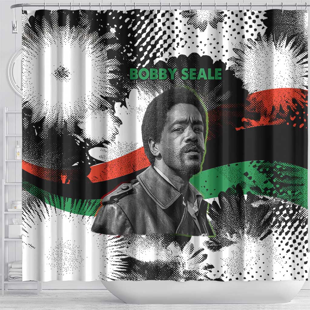 Bobby Seale Shower Curtain Black Panther Artwork Solidarity Quote Revolutionary Civil Rights Tribute - Wonder Print Shop