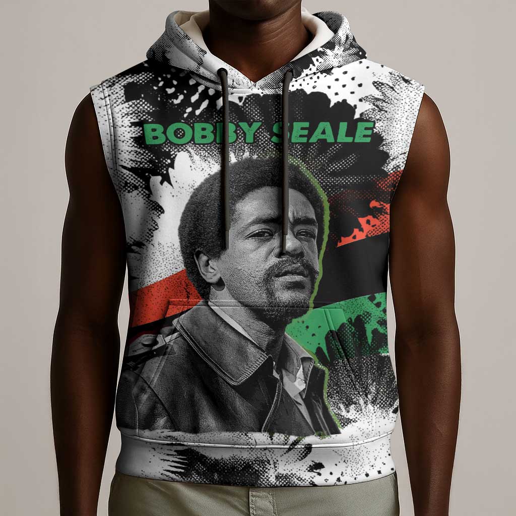 Bobby Seale Sleeveless Hoodie Black Panther Artwork Solidarity Quote Revolutionary Civil Rights Tribute - Wonder Print Shop