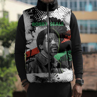 Bobby Seale Sleeveless Puffer Jacket Black Panther Artwork Solidarity Quote Revolutionary Civil Rights Tribute - Wonder Print Shop