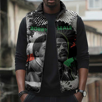 Bobby Seale Sleeveless Puffer Jacket Black Panther Artwork Solidarity Quote Revolutionary Civil Rights Tribute - Wonder Print Shop