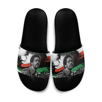 Bobby Seale Slide Sandals Black Panther Artwork Solidarity Quote Revolutionary Civil Rights Tribute - Wonder Print Shop