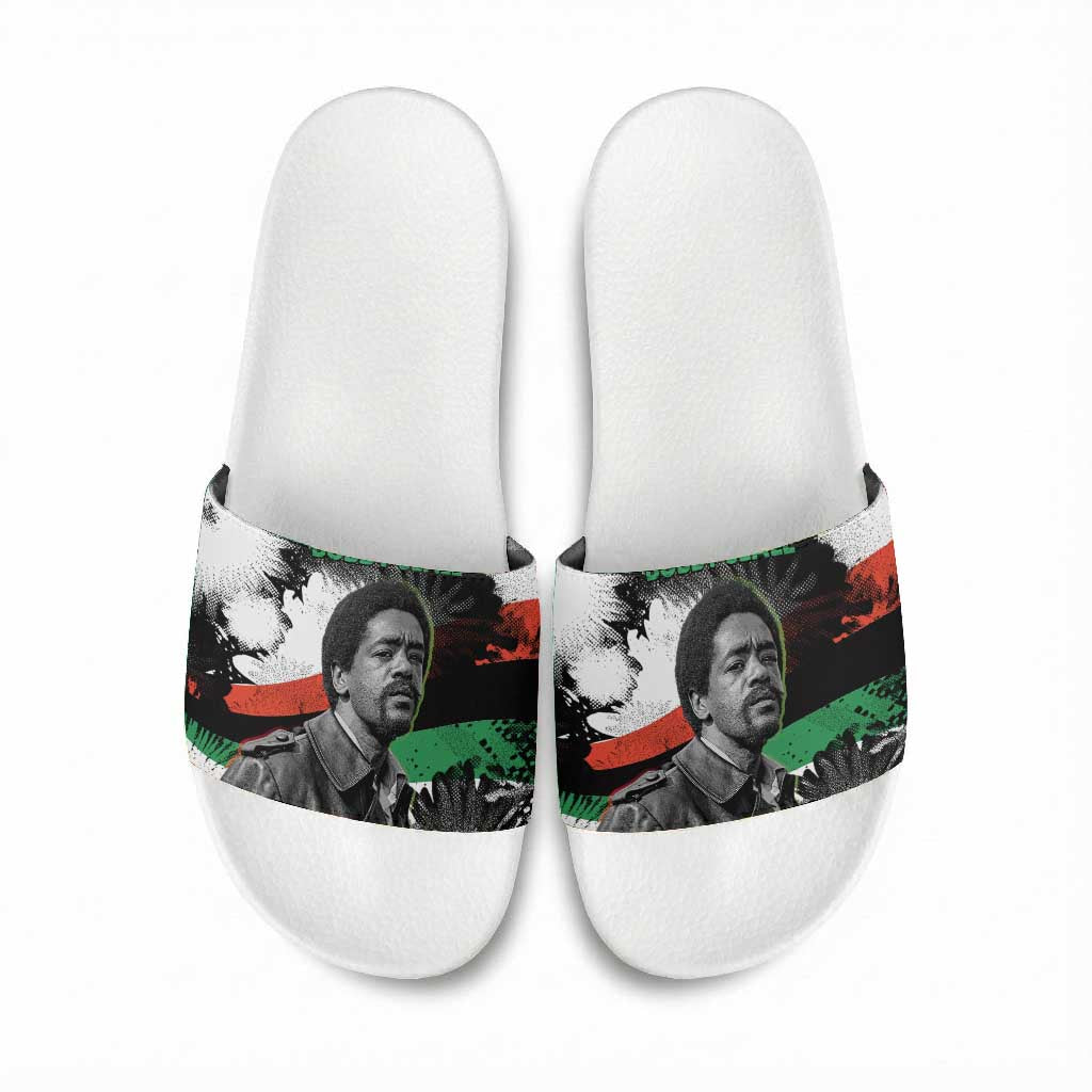 Bobby Seale Slide Sandals Black Panther Artwork Solidarity Quote Revolutionary Civil Rights Tribute - Wonder Print Shop