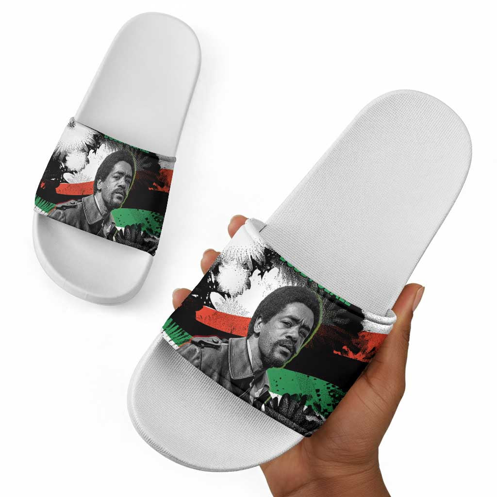 Bobby Seale Slide Sandals Black Panther Artwork Solidarity Quote Revolutionary Civil Rights Tribute - Wonder Print Shop
