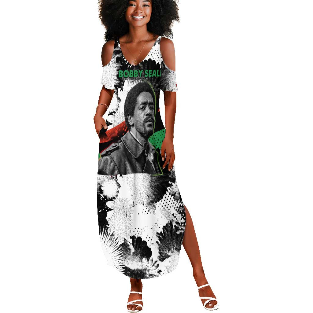 Bobby Seale Summer Maxi Dress Black Panther Artwork Solidarity Quote Revolutionary Civil Rights Tribute - Wonder Print Shop