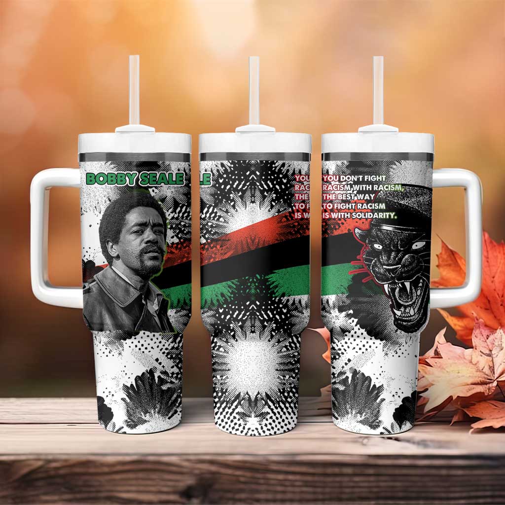 Bobby Seale Tumbler With Handle Black Panther Artwork Solidarity Quote Revolutionary Civil Rights Tribute - Wonder Print Shop