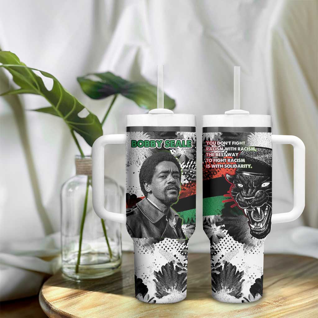 Bobby Seale Tumbler With Handle Black Panther Artwork Solidarity Quote Revolutionary Civil Rights Tribute - Wonder Print Shop