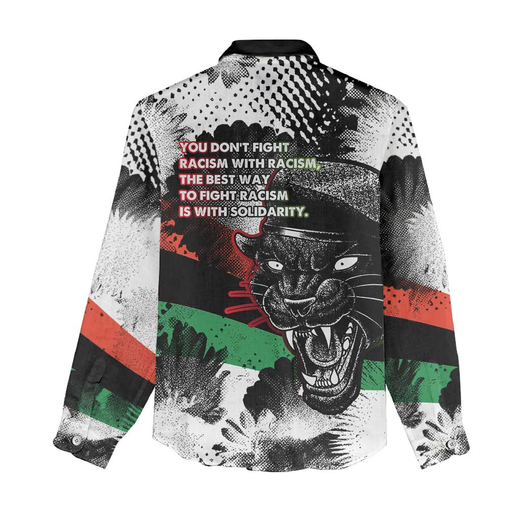 Bobby Seale Women Casual Shirt Black Panther Artwork Solidarity Quote Revolutionary Civil Rights Tribute - Wonder Print Shop