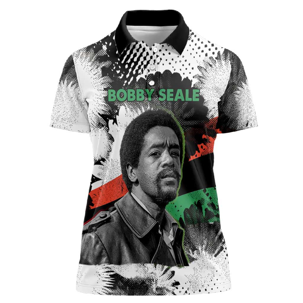 Bobby Seale Women Polo Shirt Black Panther Artwork Solidarity Quote Revolutionary Civil Rights Tribute - Wonder Print Shop