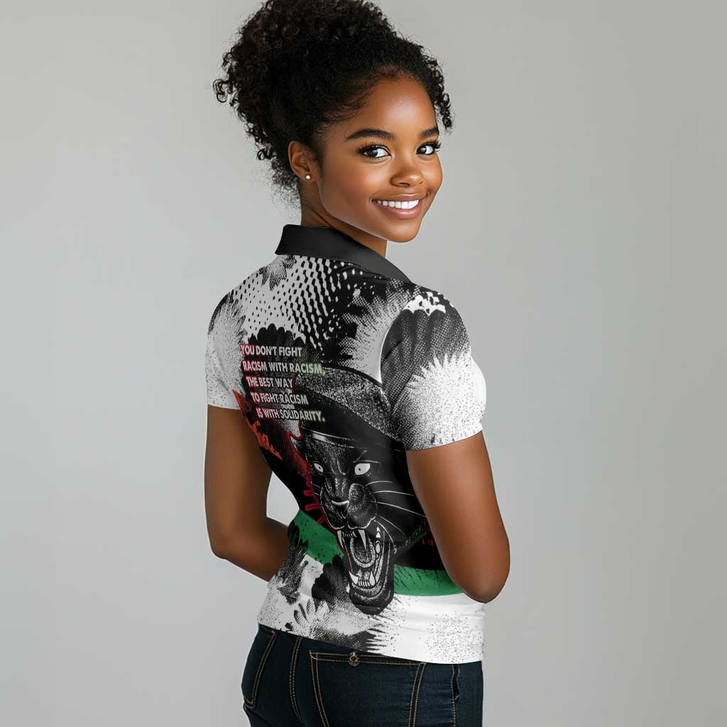 Bobby Seale Women Polo Shirt Black Panther Artwork Solidarity Quote Revolutionary Civil Rights Tribute - Wonder Print Shop