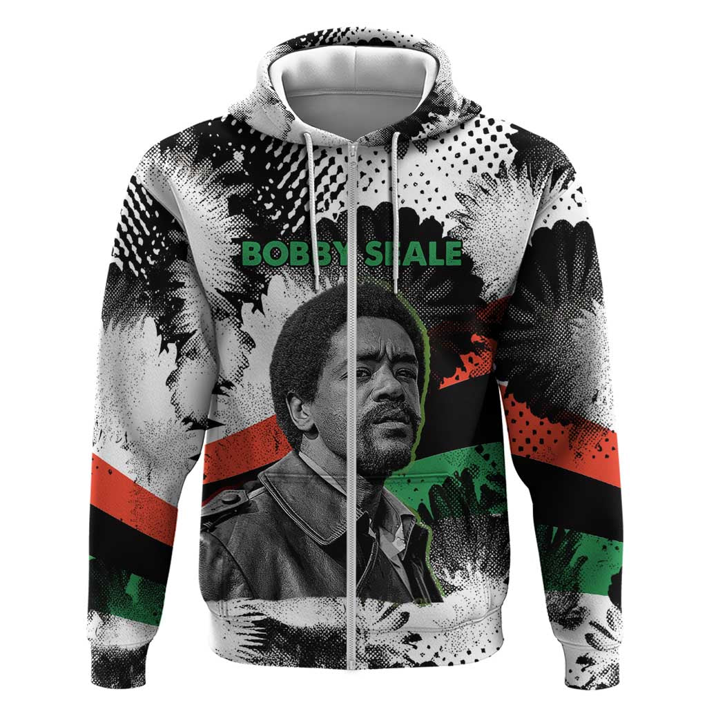 Bobby Seale Zip Hoodie Black Panther Artwork Solidarity Quote Revolutionary Civil Rights Tribute - Wonder Print Shop
