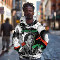 Bobby Seale Zip Hoodie Black Panther Artwork Solidarity Quote Revolutionary Civil Rights Tribute - Wonder Print Shop