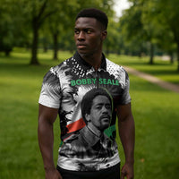 Bobby Seale Zipper Polo Shirt Black Panther Artwork Solidarity Quote Revolutionary Civil Rights Tribute - Wonder Print Shop