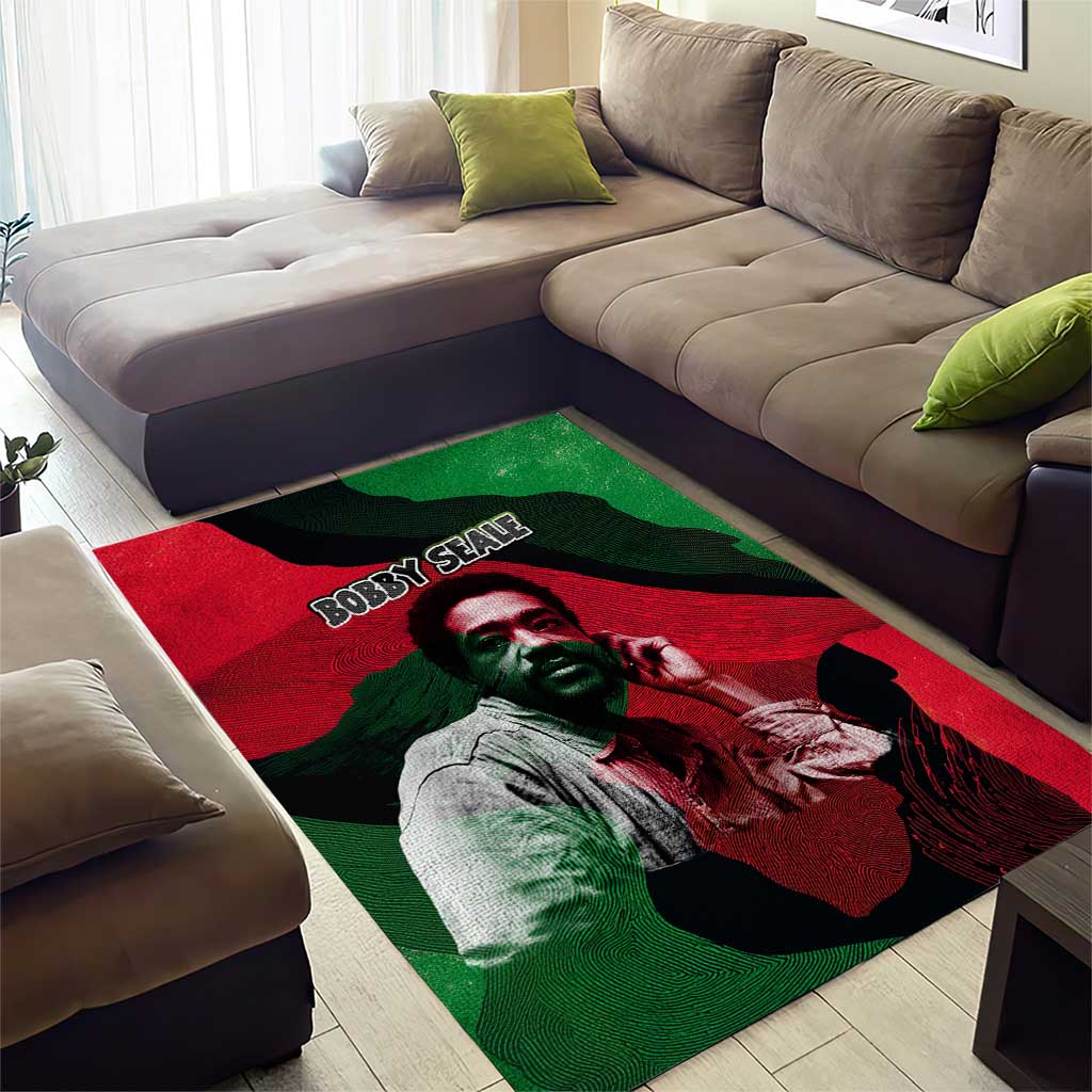 Bobby Seale Area Rug Black Panther Logo Revolutionary Civil Rights Movement Tribute - Wonder Print Shop