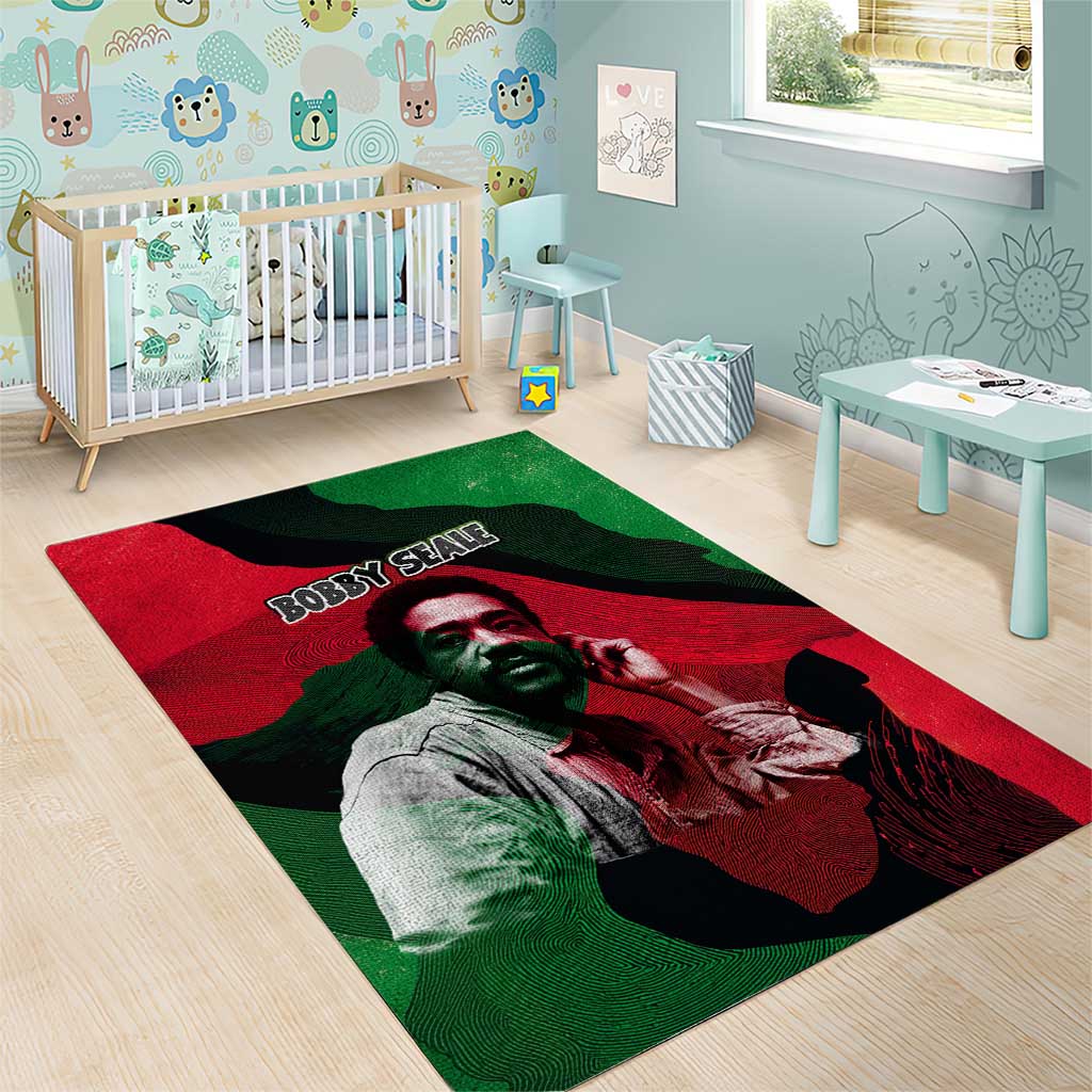 Bobby Seale Area Rug Black Panther Logo Revolutionary Civil Rights Movement Tribute - Wonder Print Shop