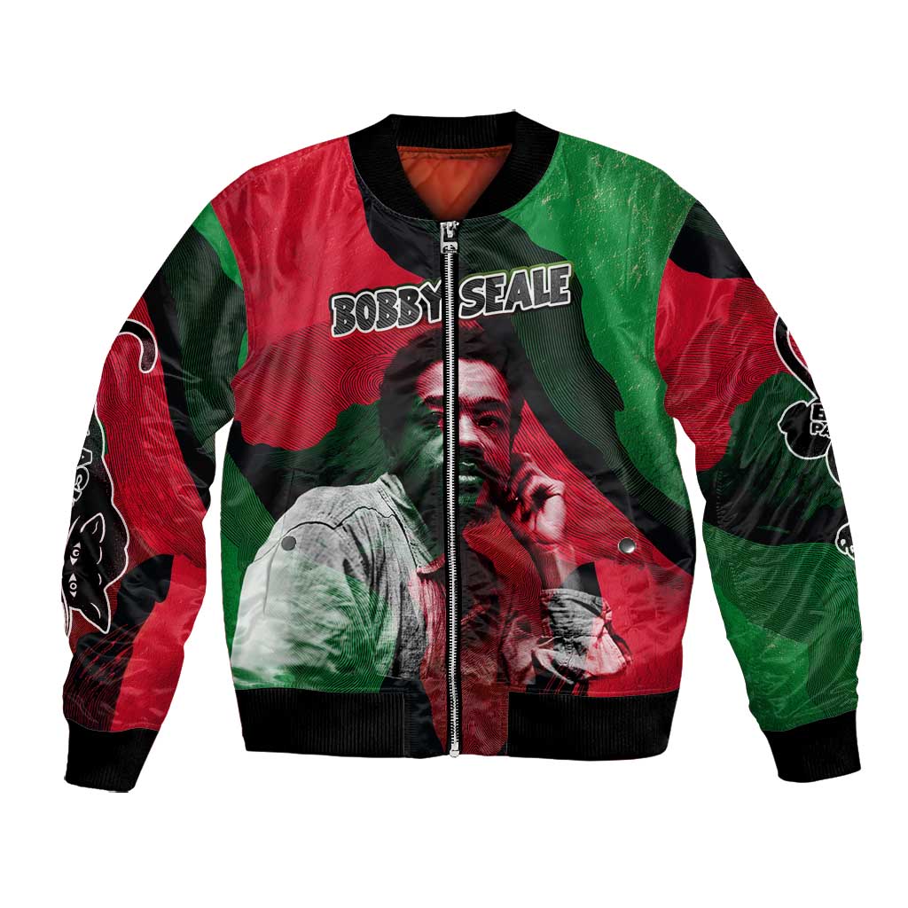 Bobby Seale Bomber Jacket Black Panther Logo Revolutionary Civil Rights Movement Tribute - Wonder Print Shop