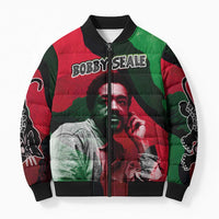 Bobby Seale Bomber Puffer Jacket Black Panther Logo Revolutionary Civil Rights Movement Tribute - Wonder Print Shop