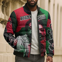 Bobby Seale Bomber Puffer Jacket Black Panther Logo Revolutionary Civil Rights Movement Tribute - Wonder Print Shop