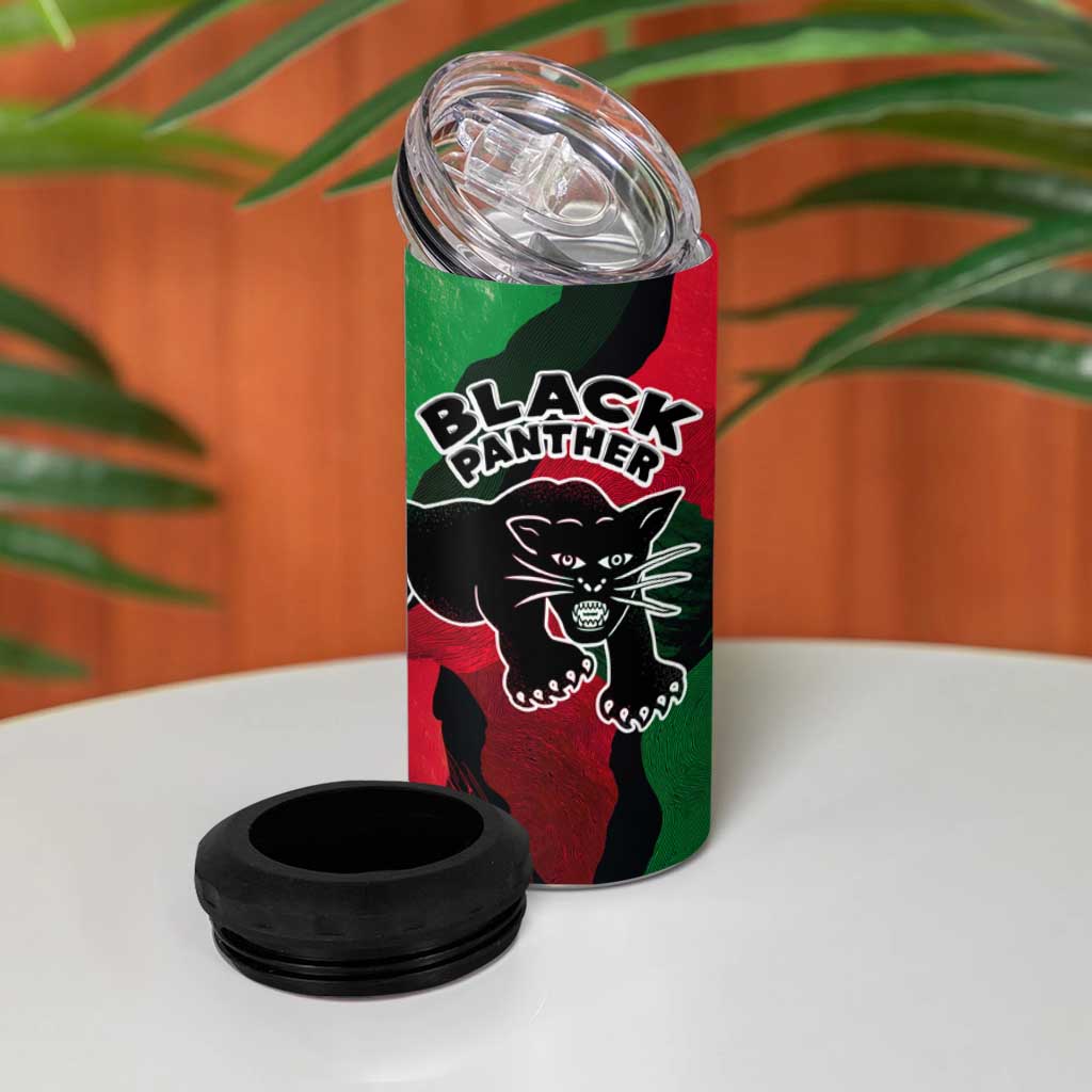 Bobby Seale 4 in 1 Can Cooler Tumbler Black Panther Logo Revolutionary Civil Rights Movement Tribute - Wonder Print Shop