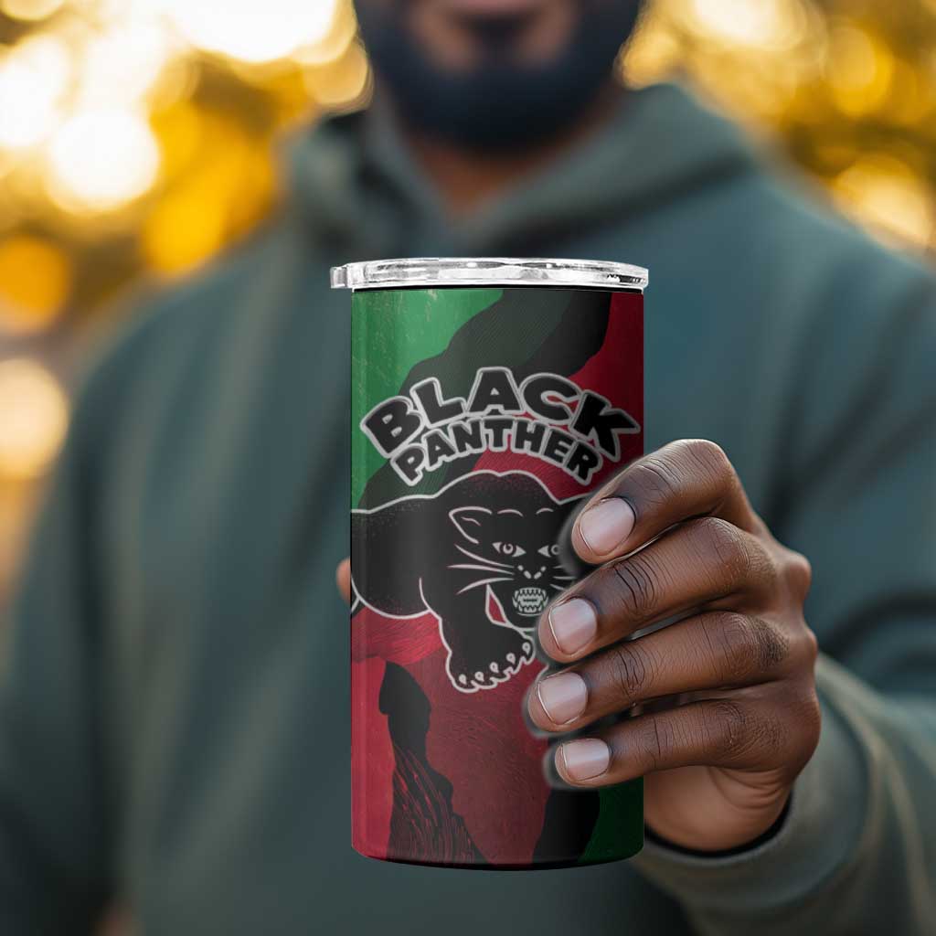 Bobby Seale 4 in 1 Can Cooler Tumbler Black Panther Logo Revolutionary Civil Rights Movement Tribute - Wonder Print Shop