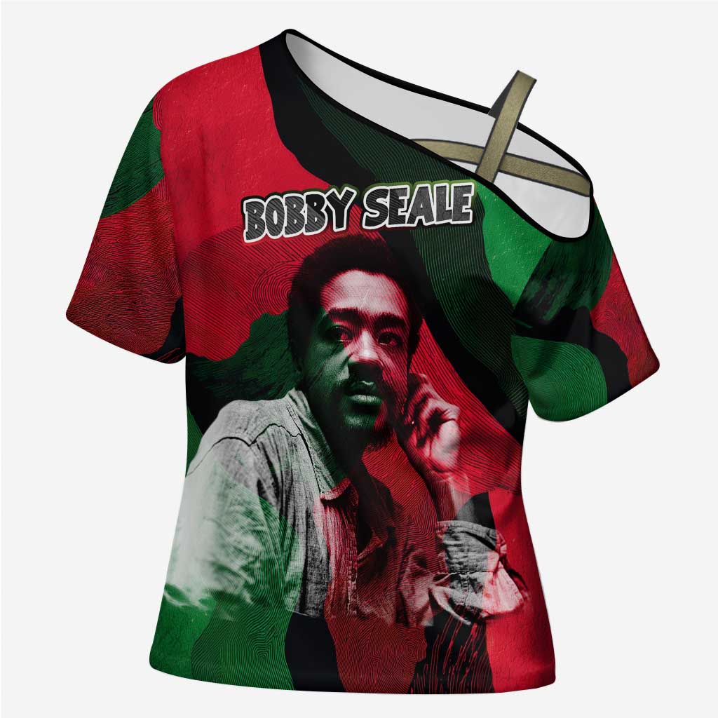 Bobby Seale Cross Shoulder Shirt Black Panther Logo Revolutionary Civil Rights Movement Tribute - Wonder Print Shop
