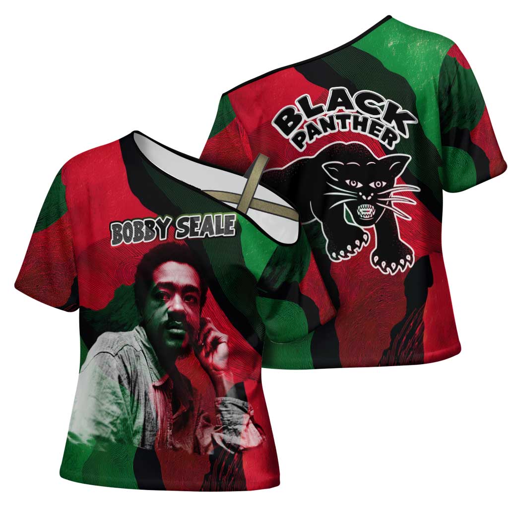 Bobby Seale Cross Shoulder Shirt Black Panther Logo Revolutionary Civil Rights Movement Tribute - Wonder Print Shop