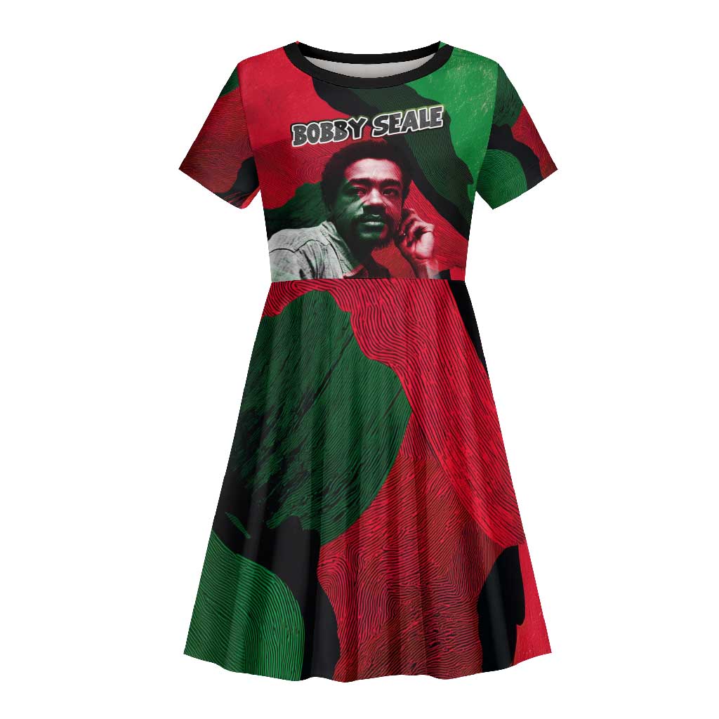 Bobby Seale Kid Short Sleeve Dress Black Panther Logo Revolutionary Civil Rights Movement Tribute - Wonder Print Shop