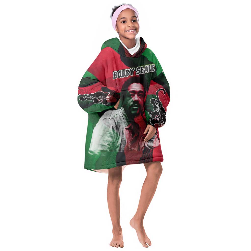 Bobby Seale Kid Wearable Blanket Hoodie Black Panther Logo Revolutionary Civil Rights Movement Tribute - Wonder Print Shop