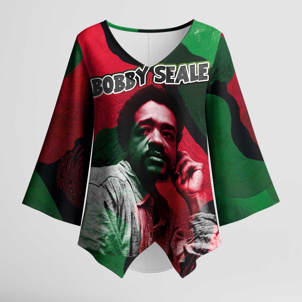 Bobby Seale Kimono Sleeve Blouse Black Panther Logo Revolutionary Civil Rights Movement Tribute - Wonder Print Shop