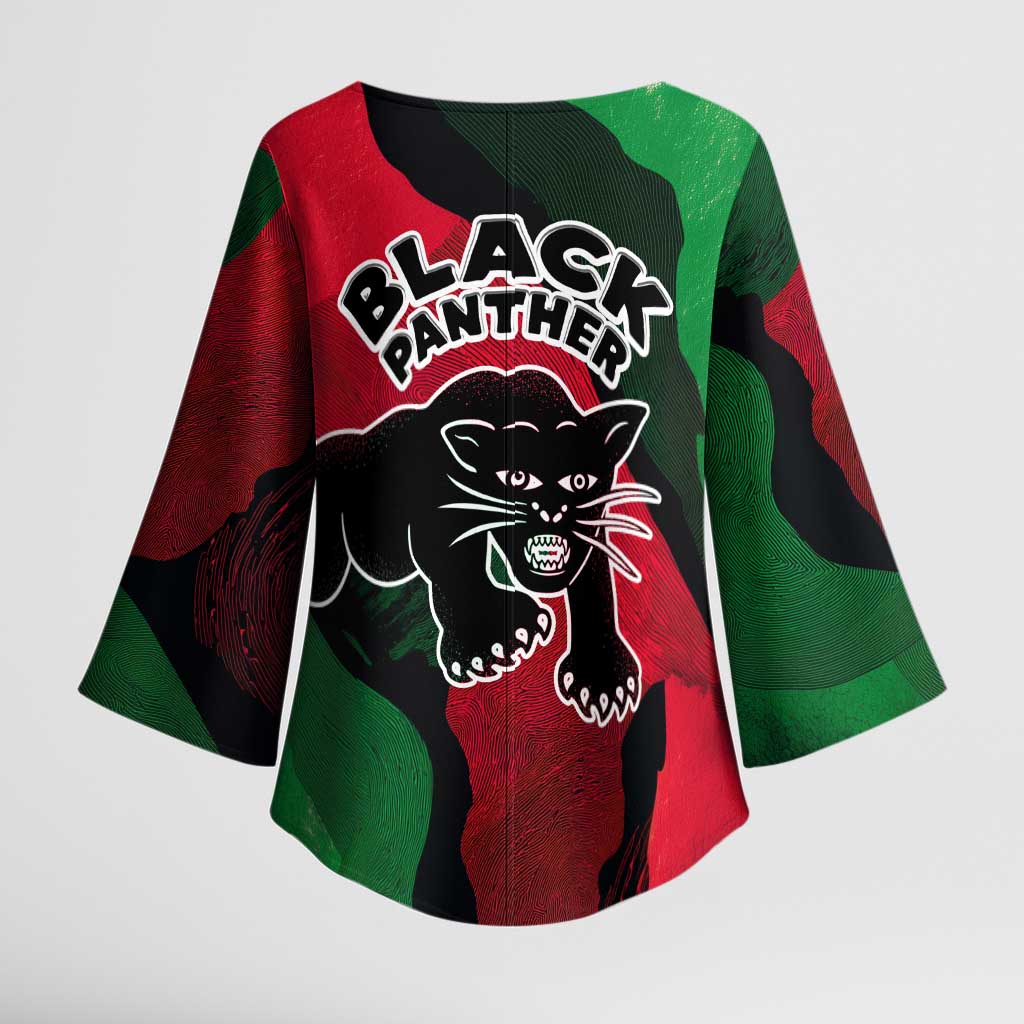 Bobby Seale Kimono Sleeve Blouse Black Panther Logo Revolutionary Civil Rights Movement Tribute - Wonder Print Shop